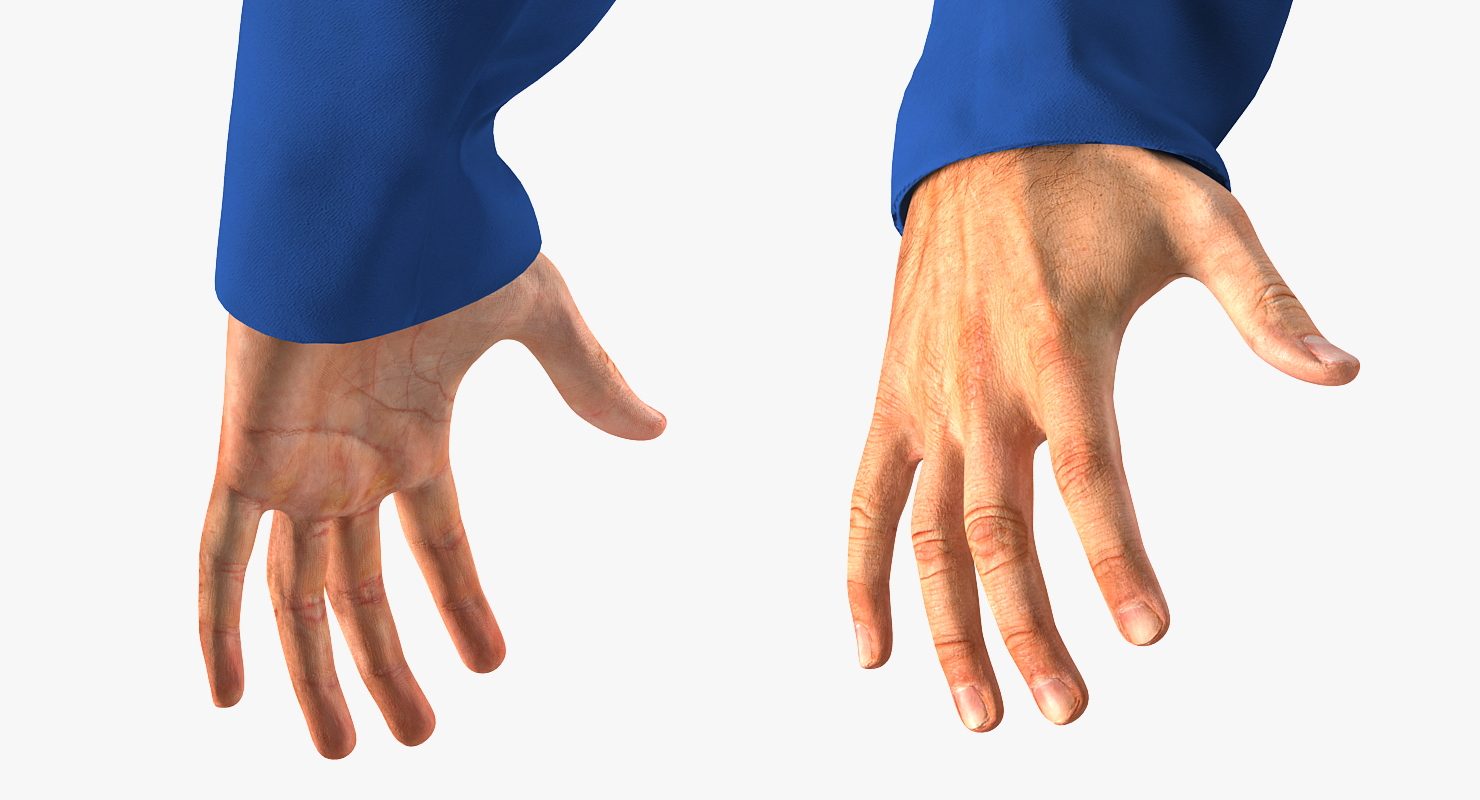3D Construction Worker Wearing Blue Overalls Rigged model