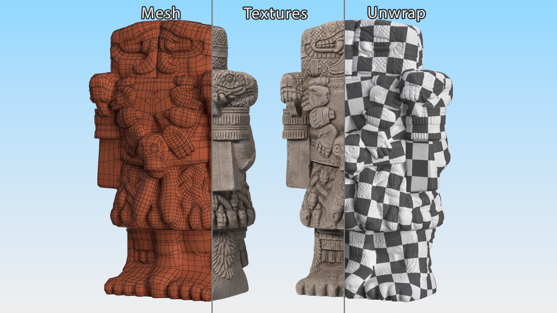 3D model Coatlicue Aztec Ancient Statue
