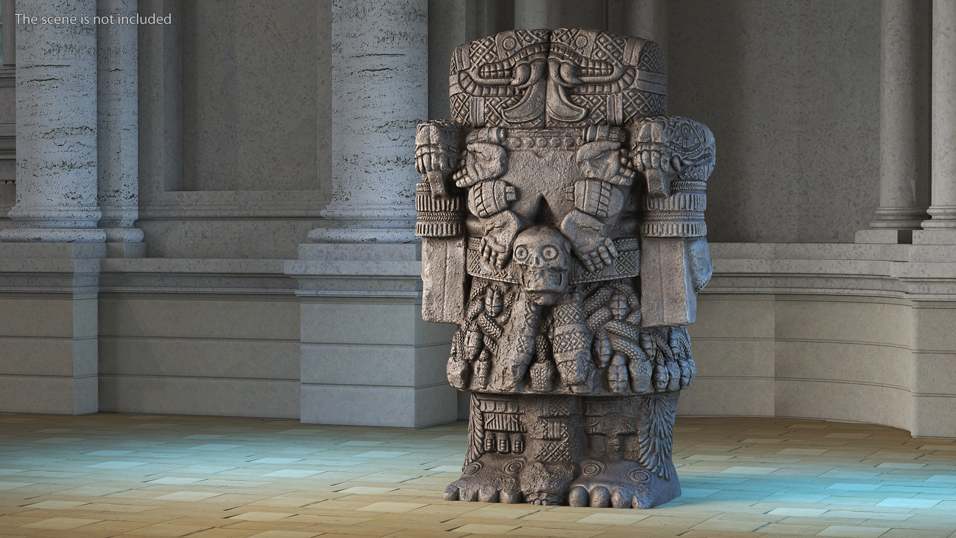 3D model Coatlicue Aztec Ancient Statue