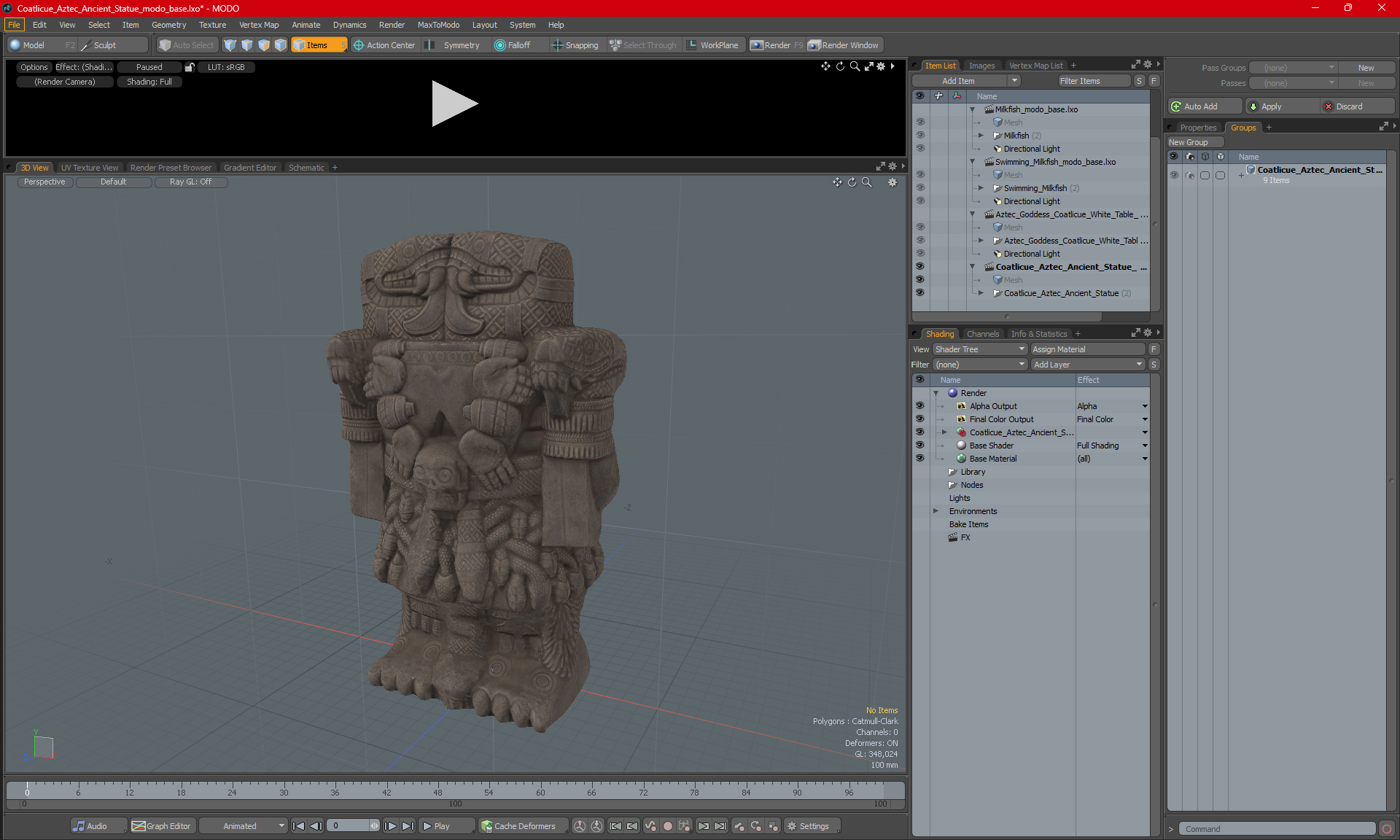 3D model Coatlicue Aztec Ancient Statue