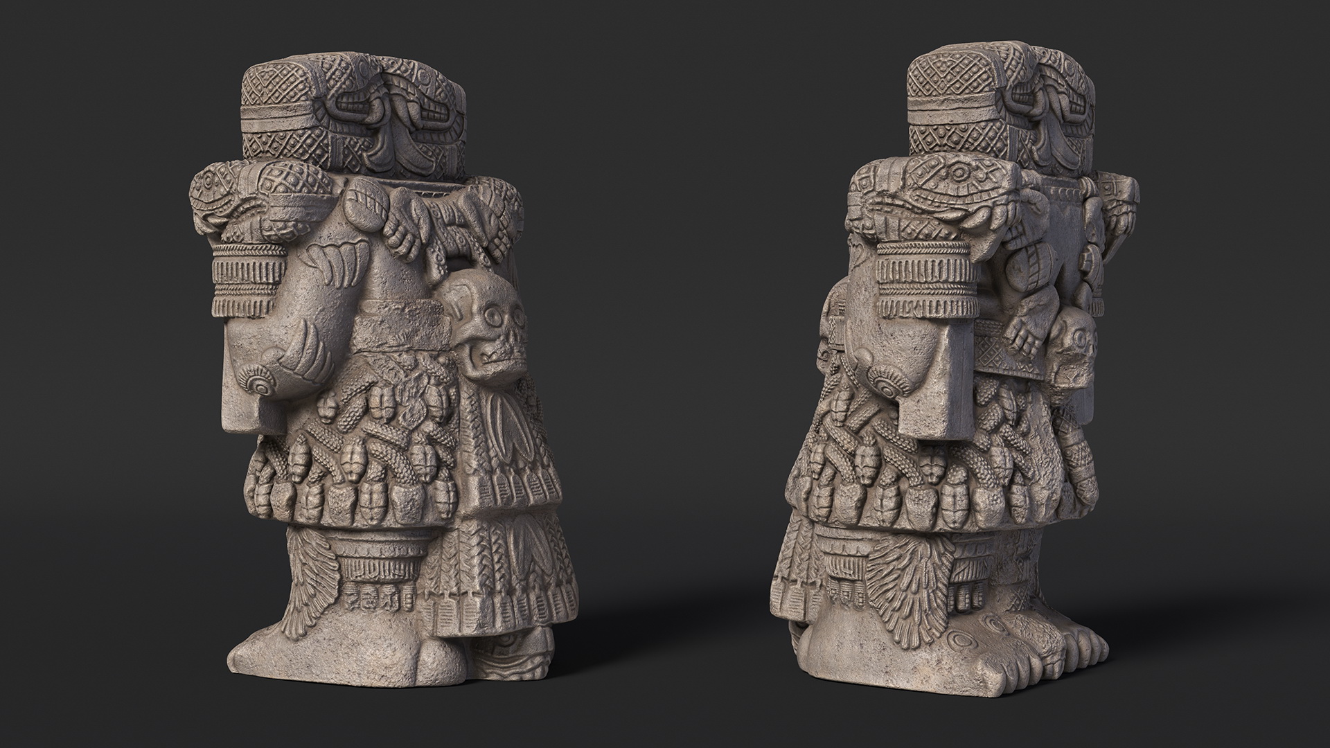3D model Coatlicue Aztec Ancient Statue