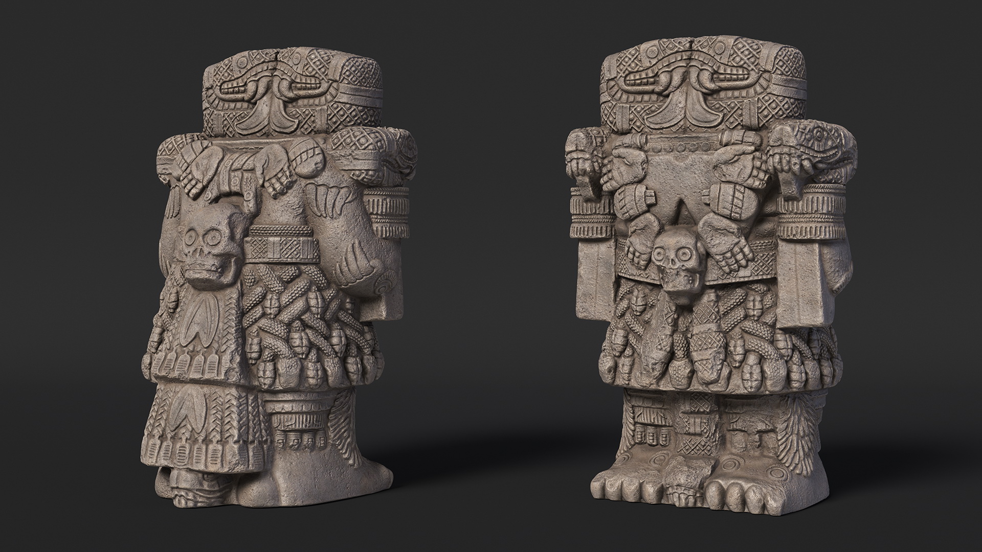 3D model Coatlicue Aztec Ancient Statue