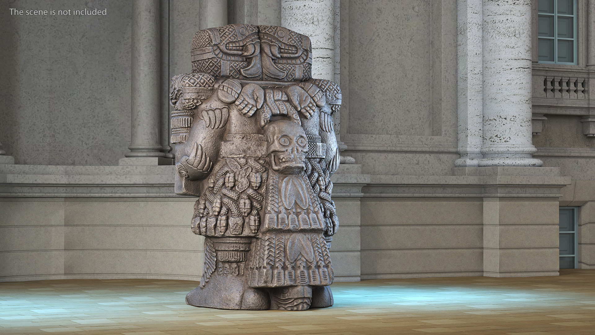 3D model Coatlicue Aztec Ancient Statue