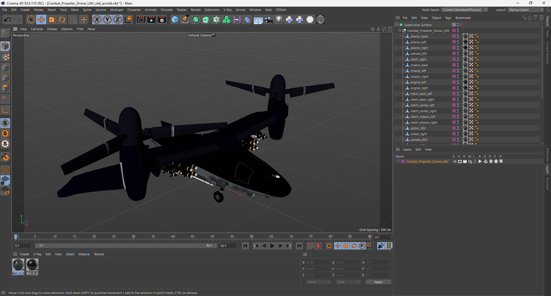 3D Combat Propeller Drone UAV