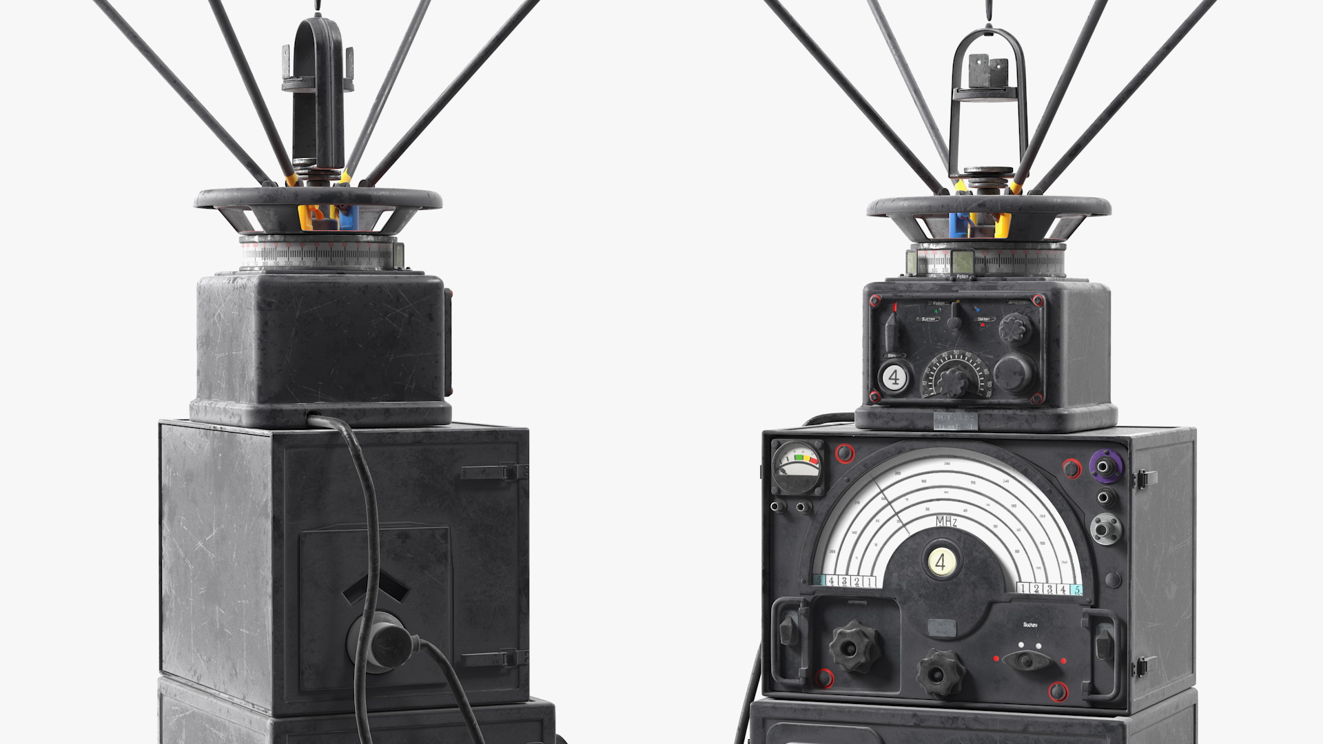 WW2 Radio Direction Finder Antenna with Amplifier 3D model
