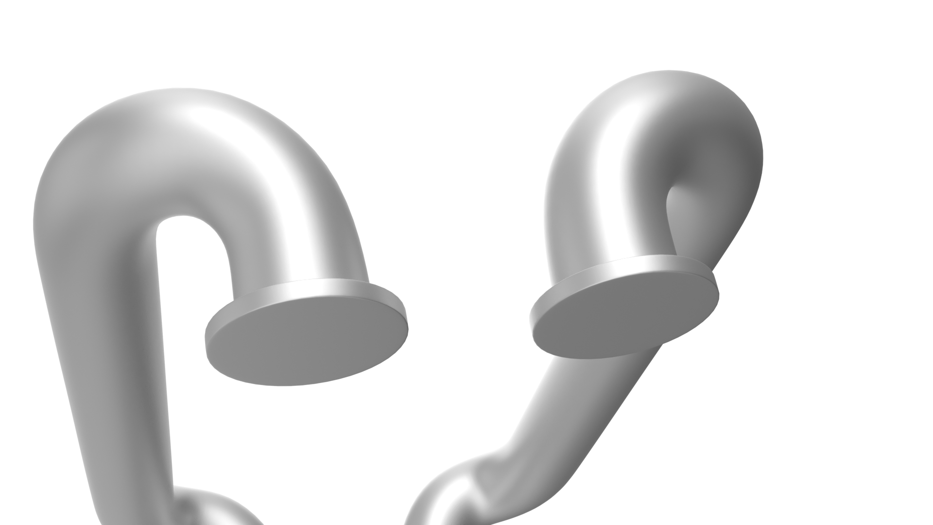 3D Door Handles Vintage Metal