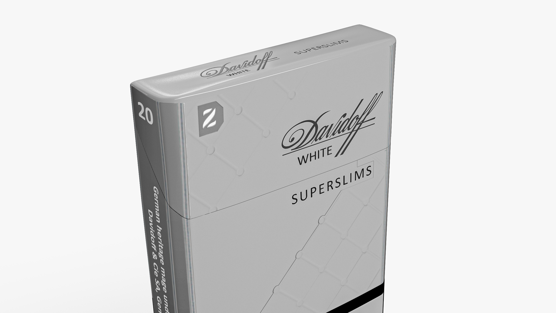 Pack of Cigarettes Davidoff White Super Slim 3D model