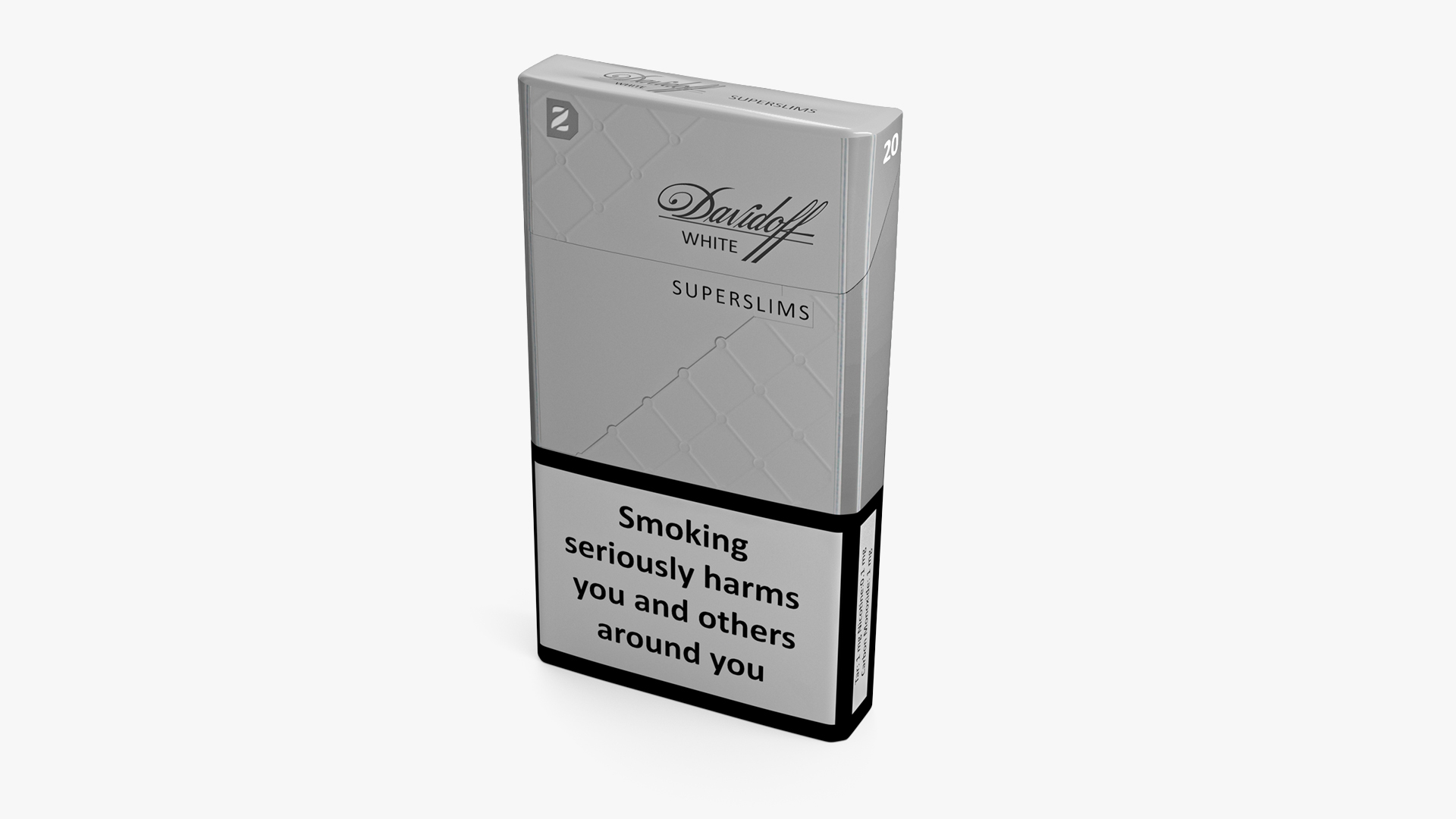 Pack of Cigarettes Davidoff White Super Slim 3D model