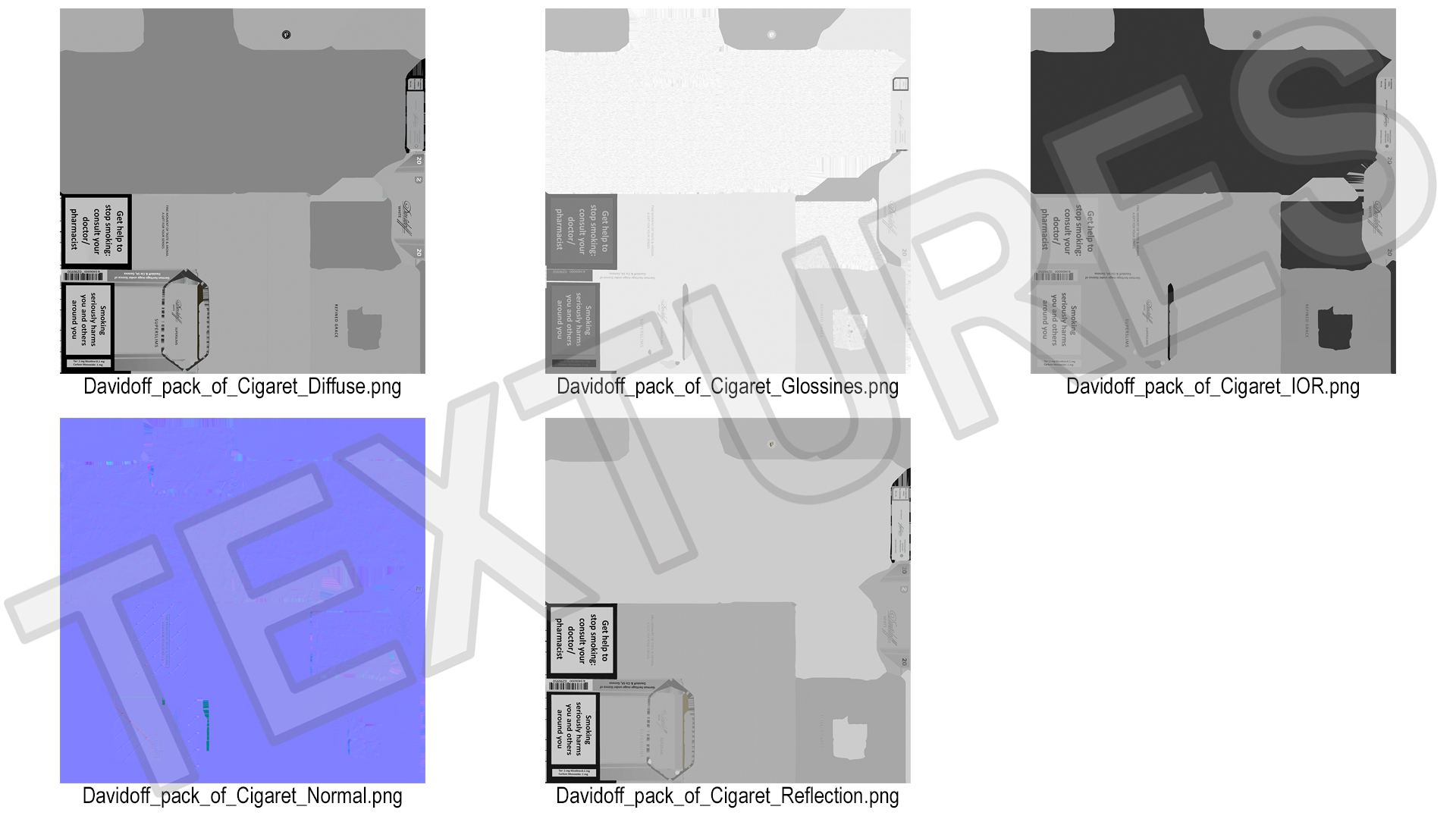 Pack of Cigarettes Davidoff White Super Slim 3D model