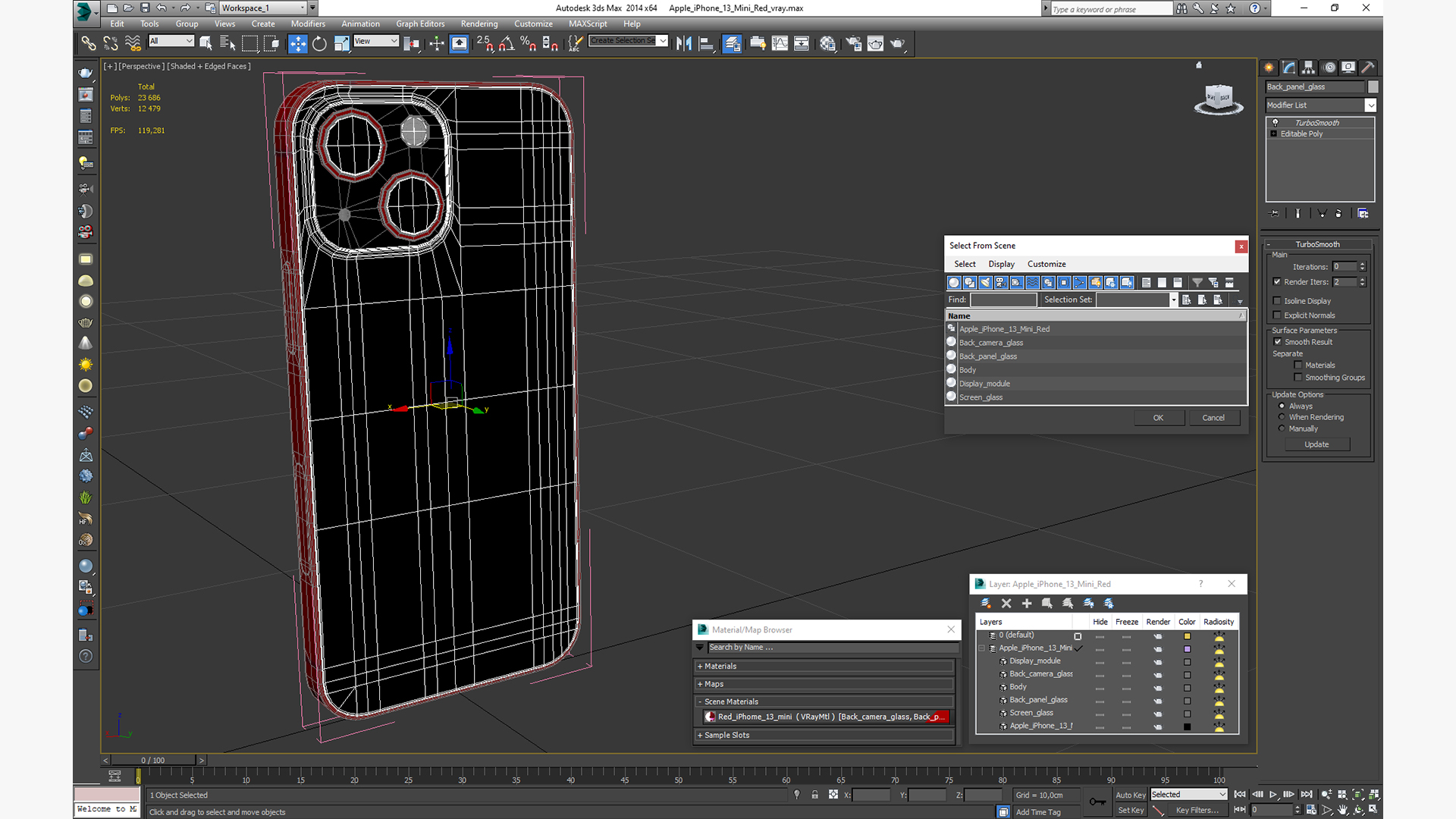 Apple iPhone 13 Mini Red 3D model