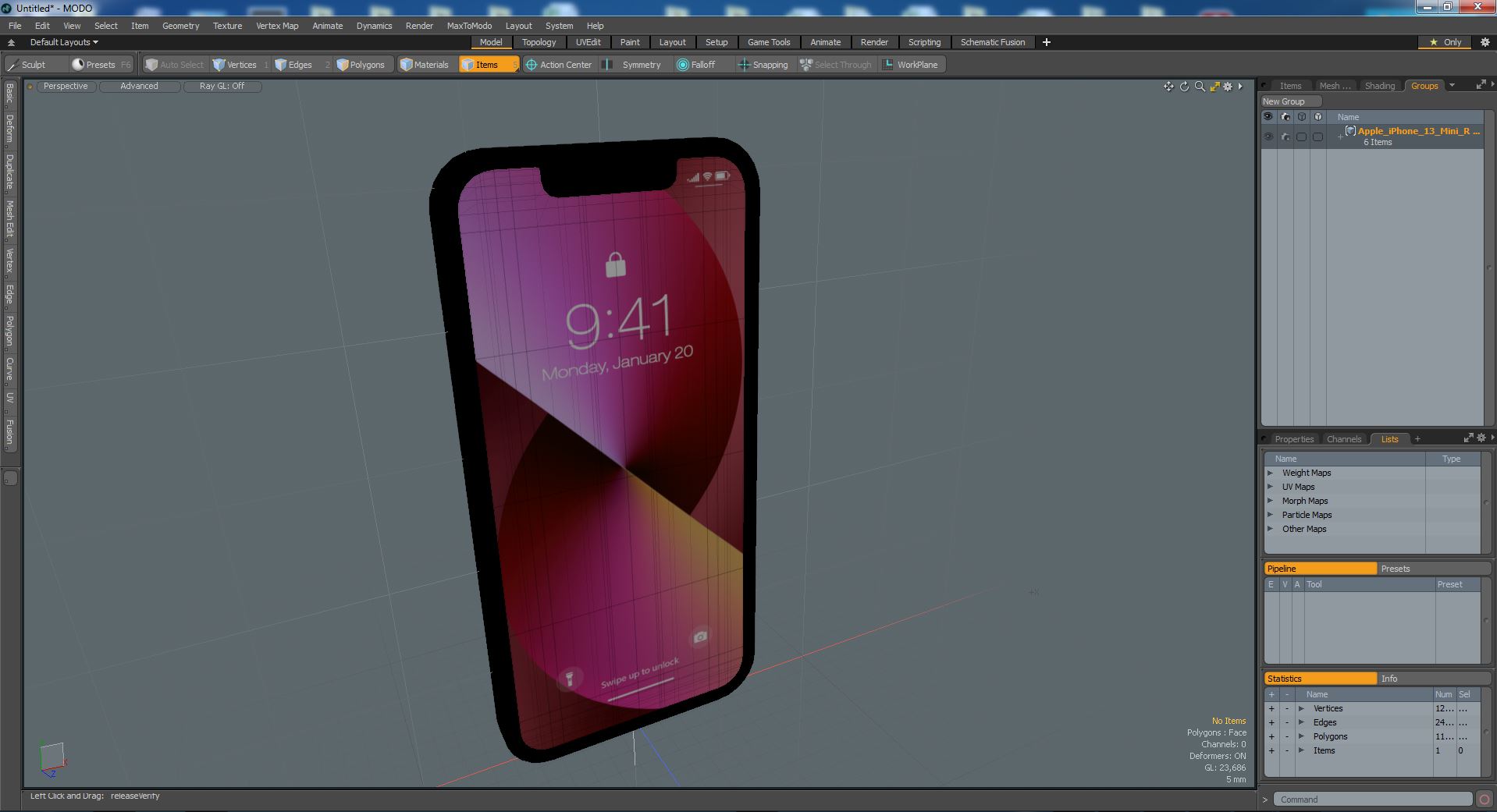 Apple iPhone 13 Mini Red 3D model