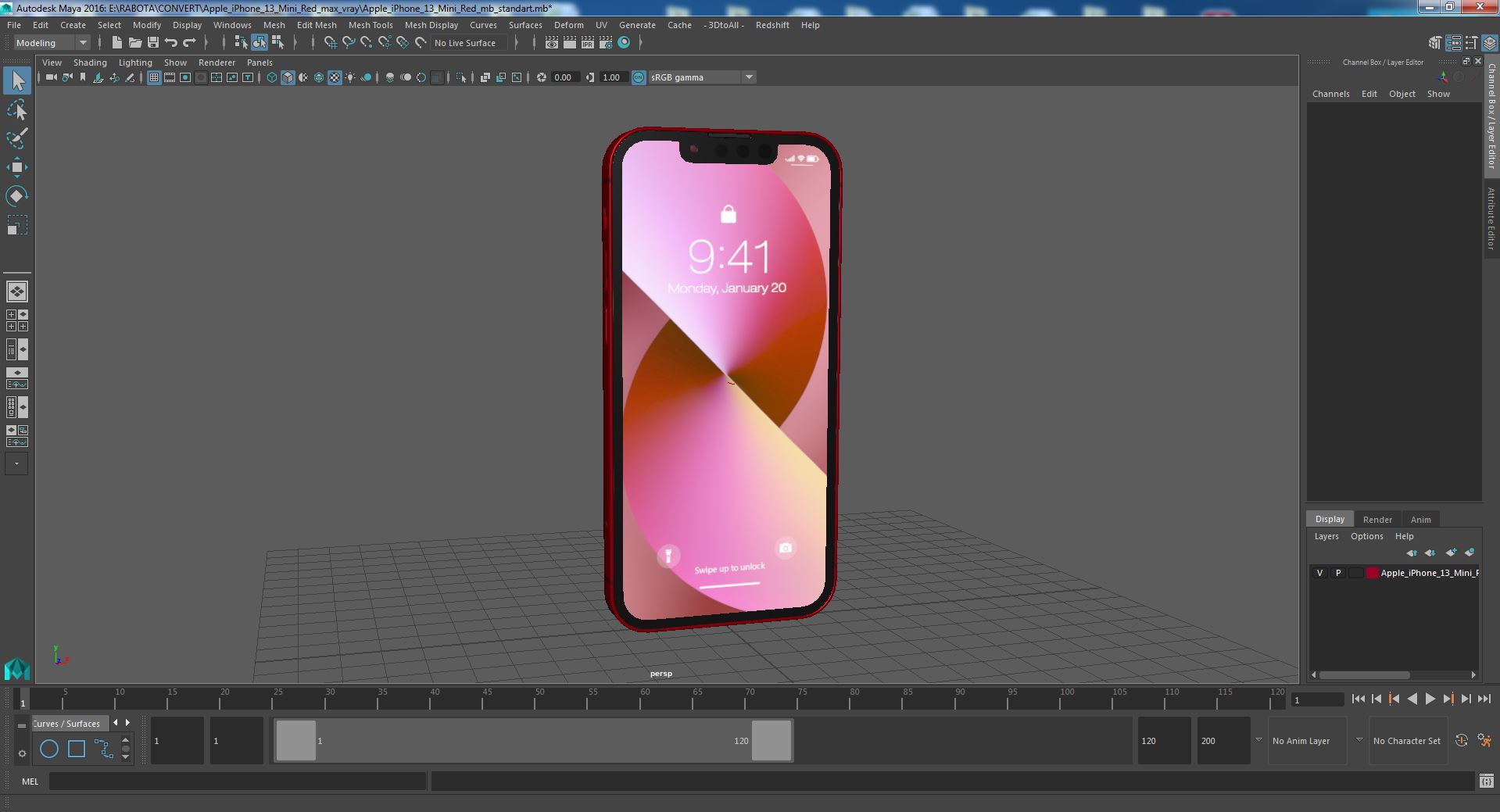 Apple iPhone 13 Mini Red 3D model
