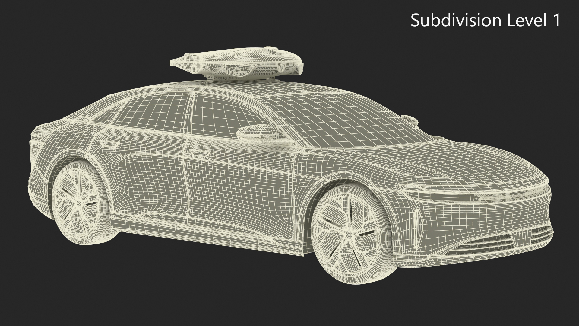 3D Lucid Air Electric Police Car with Drone Launch Pad