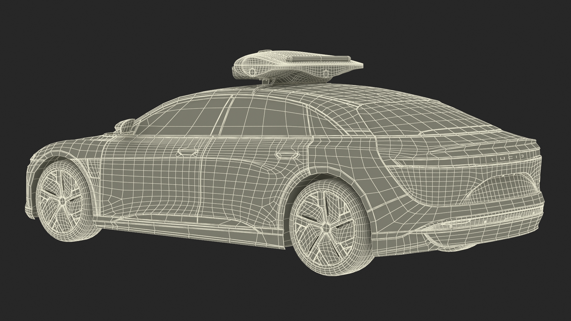 3D Lucid Air Electric Police Car with Drone Launch Pad