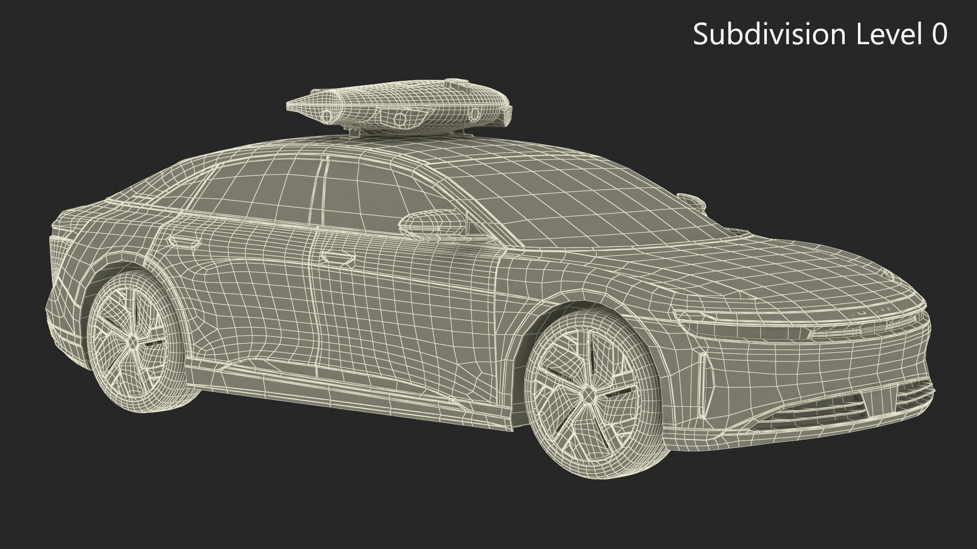 3D Lucid Air Electric Police Car with Drone Launch Pad