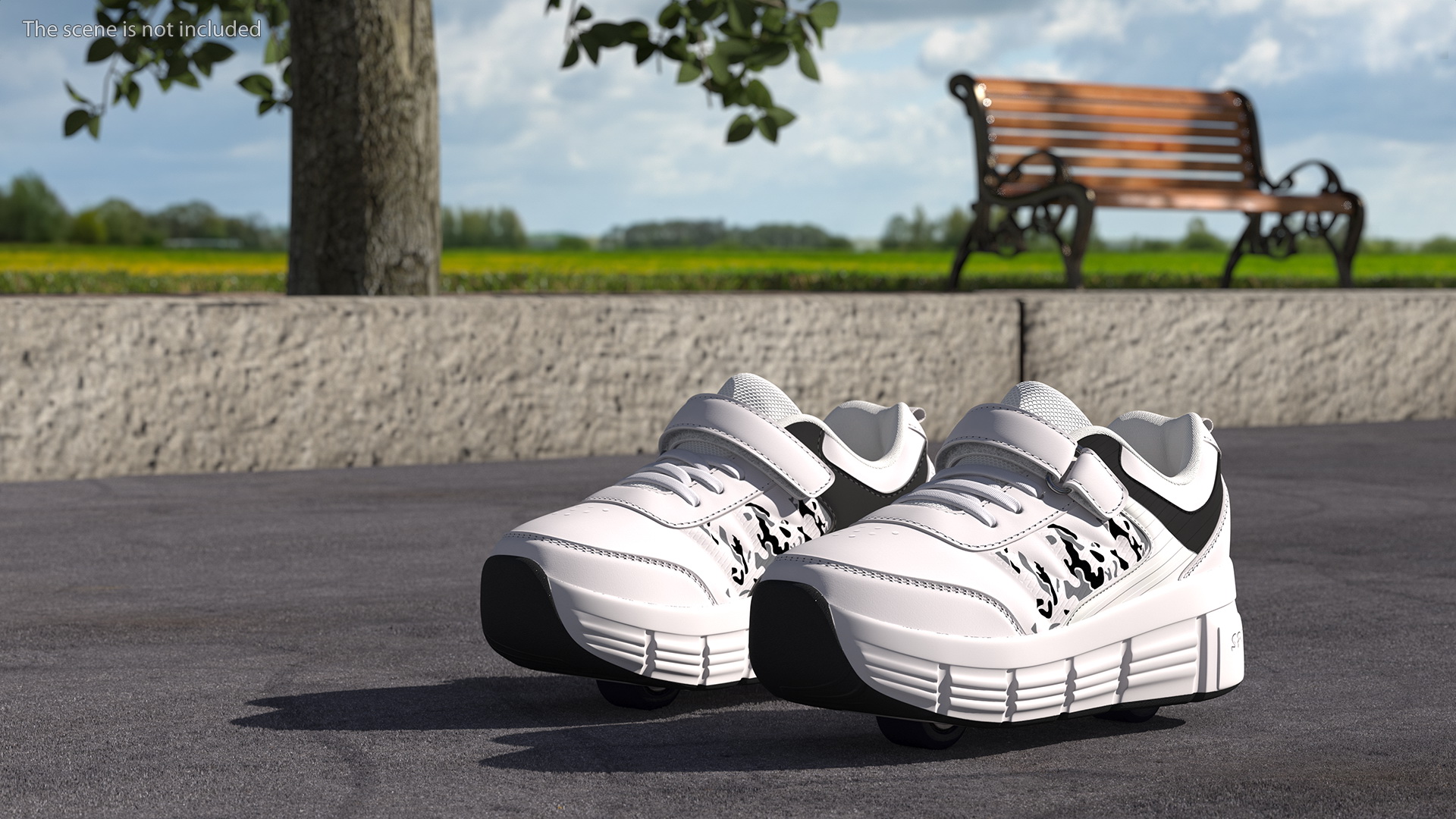 3D Roller Shoes White model