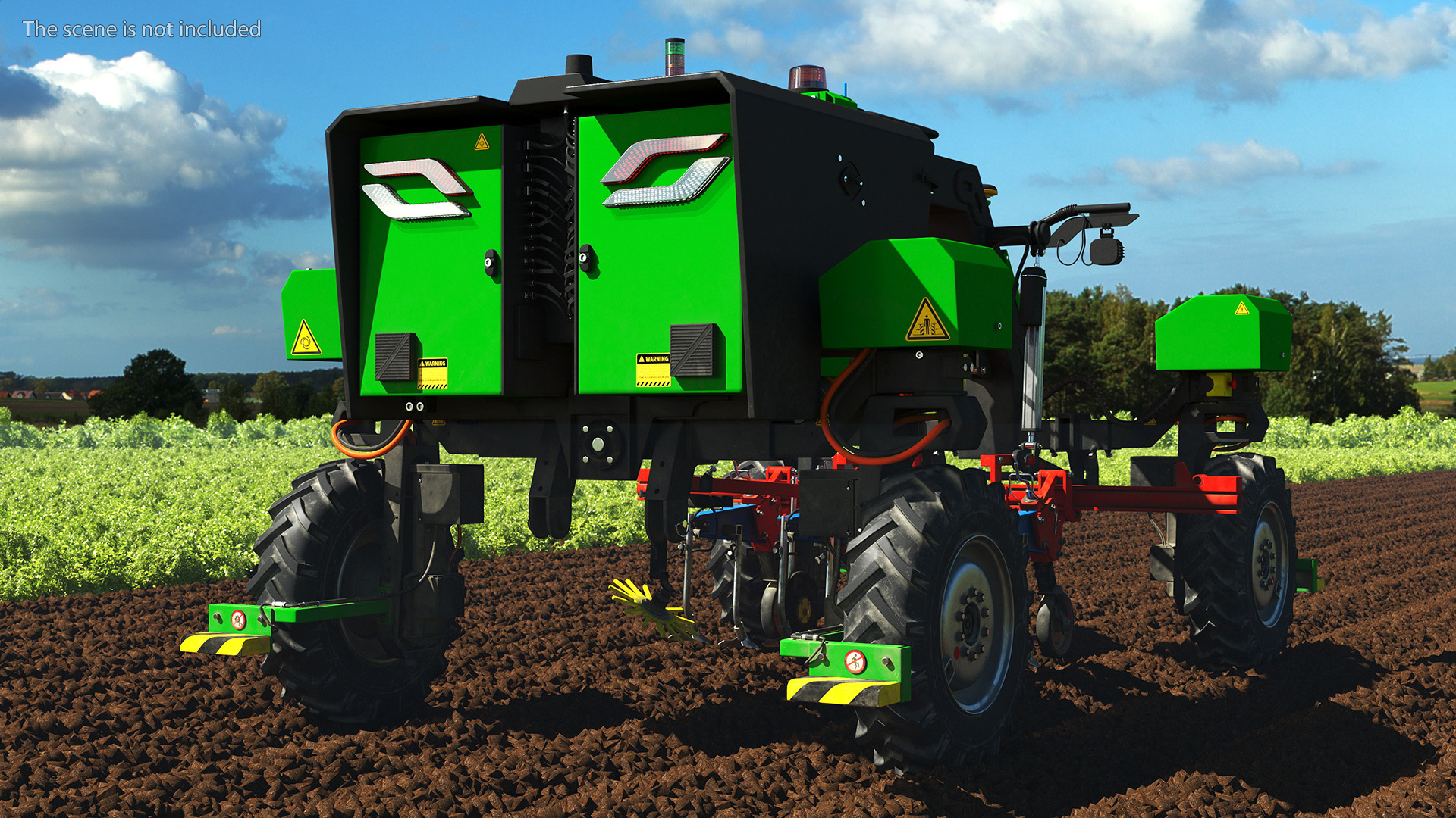 Dusty Autonomous Farm Robot Rigged 3D model