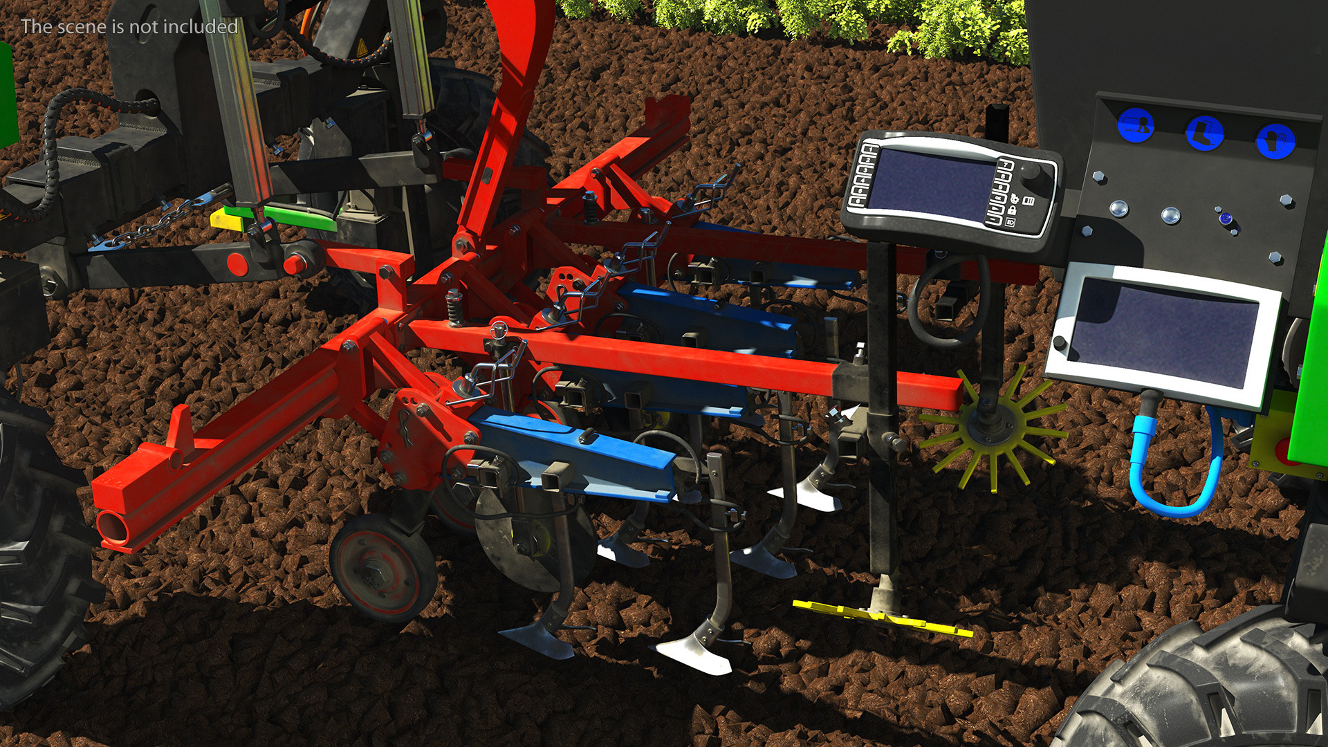 Dusty Autonomous Farm Robot Rigged 3D model