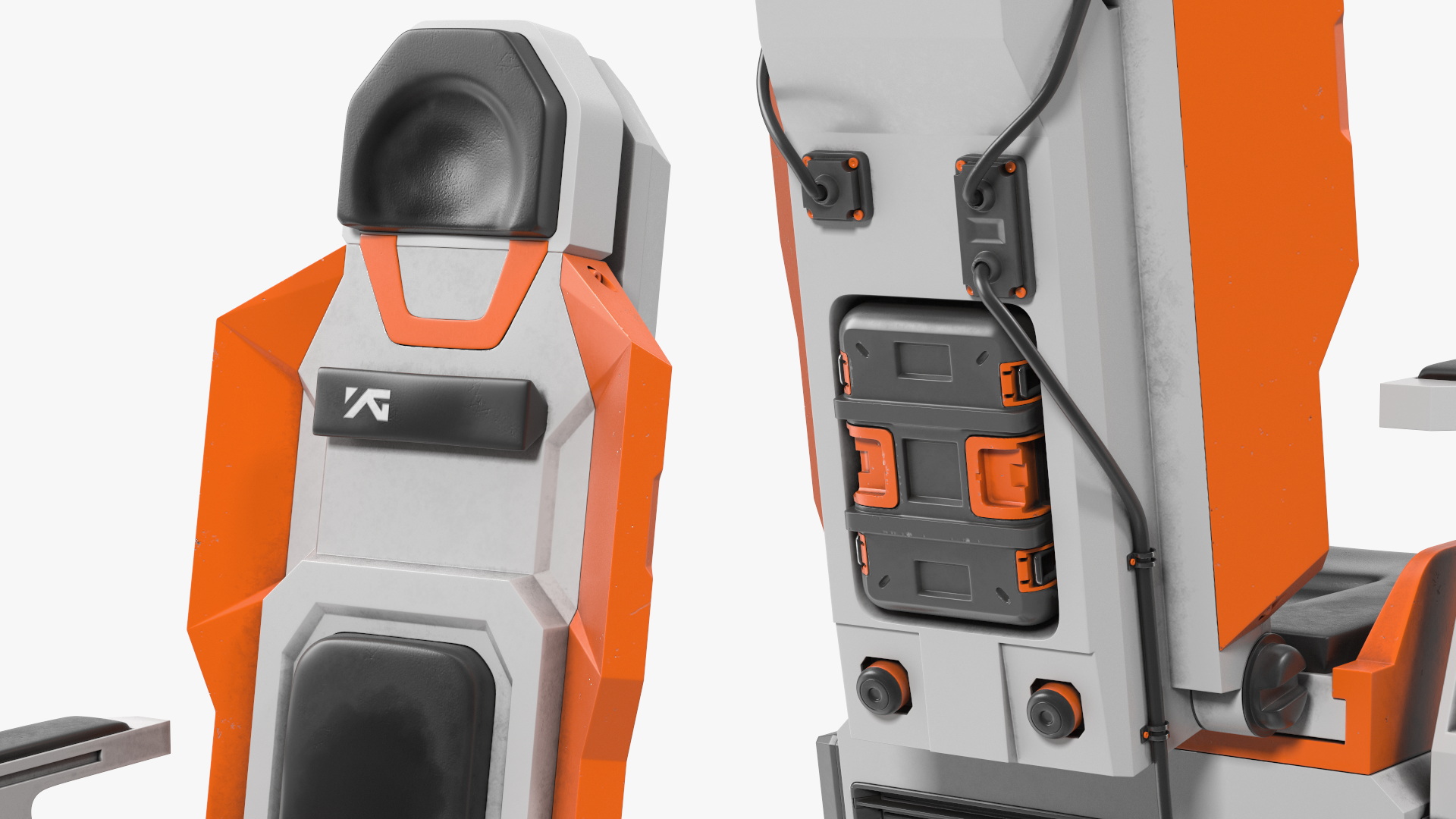 3D model Astronaut at a Sci-Fi Computer