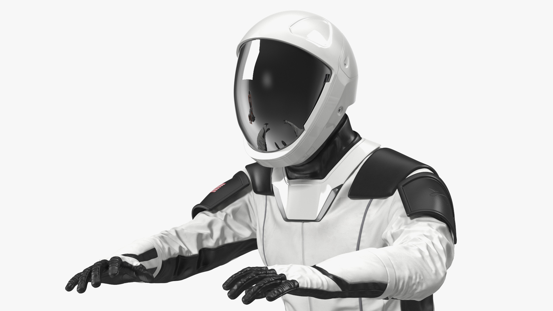 3D model Astronaut at a Sci-Fi Computer
