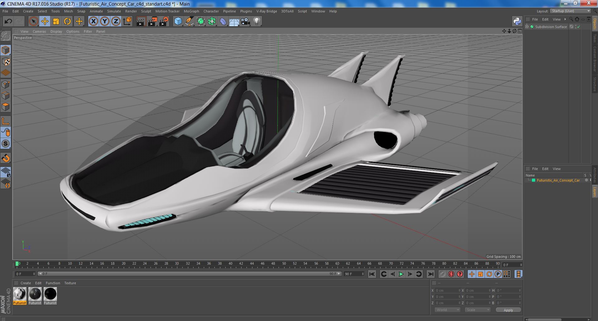 3D Futuristic Air Concept Car