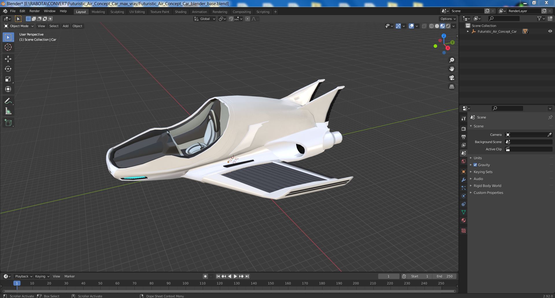 3D Futuristic Air Concept Car