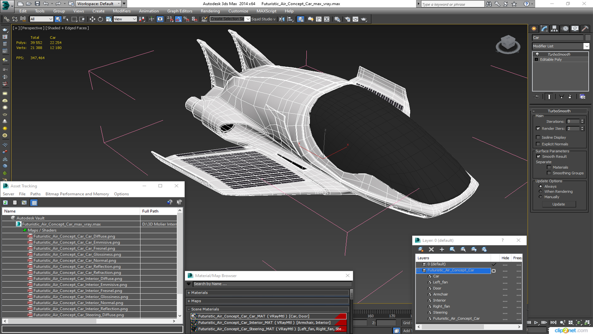 3D Futuristic Air Concept Car