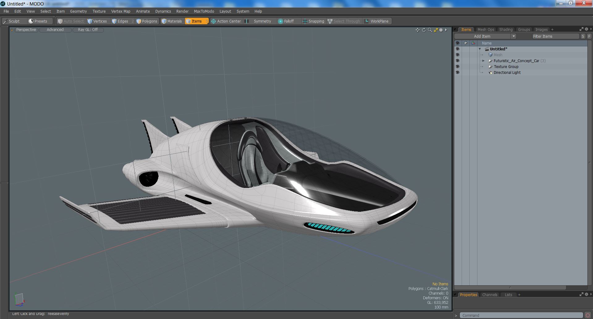 3D Futuristic Air Concept Car