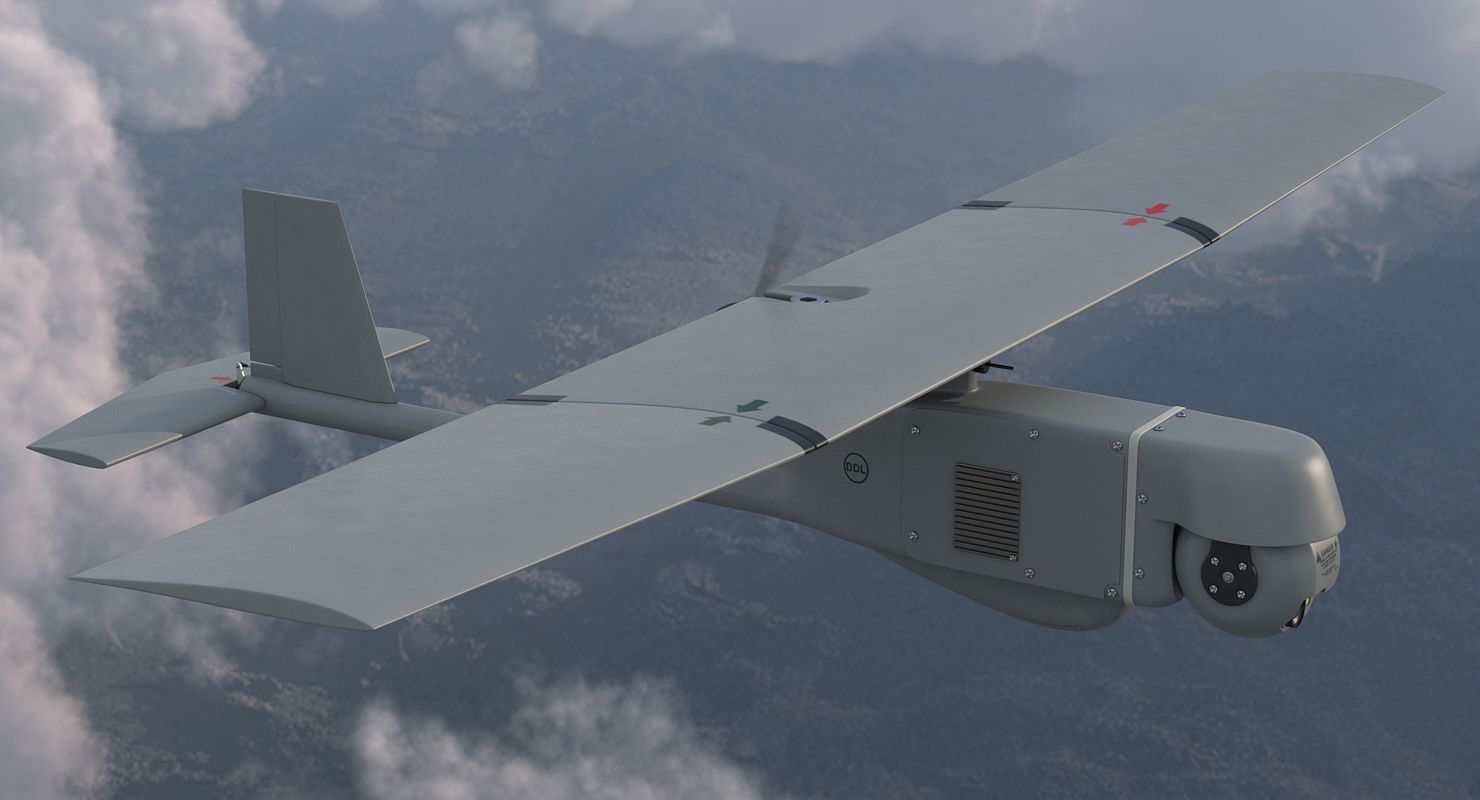 Small Hand Launched Remote Controlled UAV RQ 11B Raven 3D model