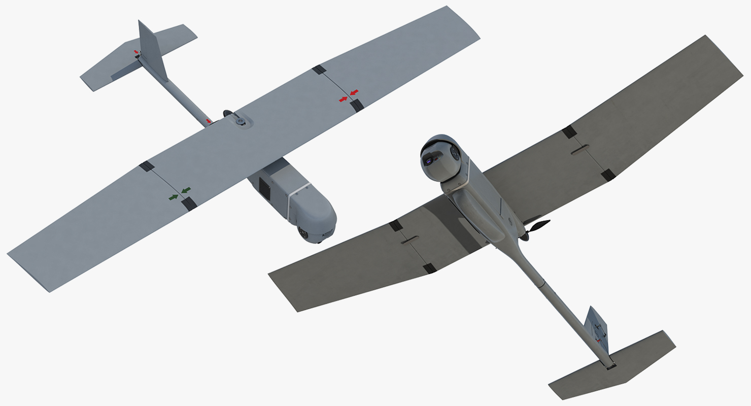 Small Hand Launched Remote Controlled UAV RQ 11B Raven 3D model