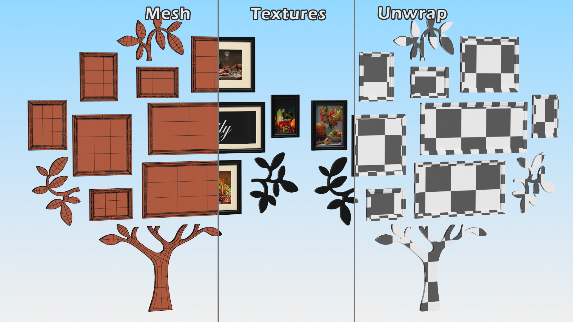 3D Family Tree Frames model