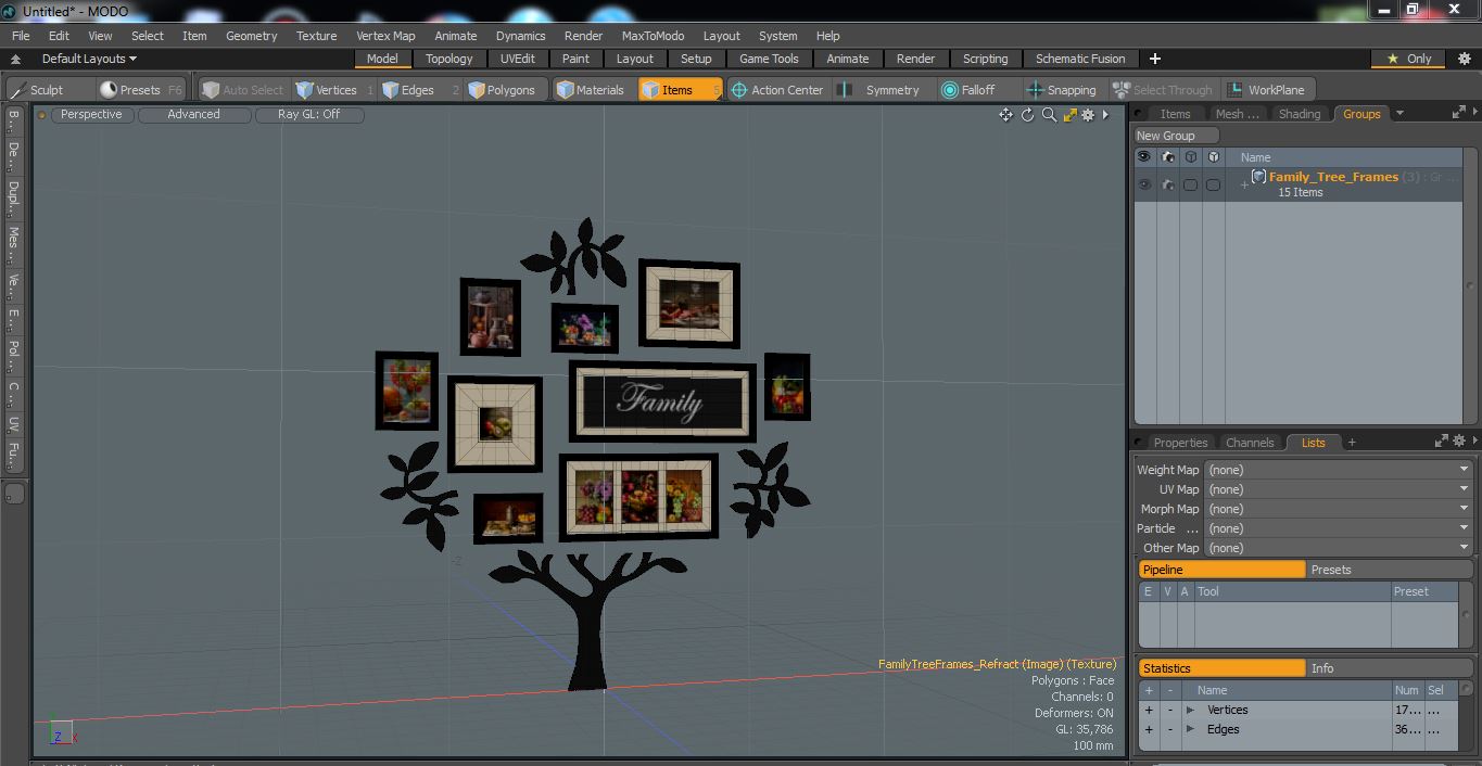 3D Family Tree Frames model