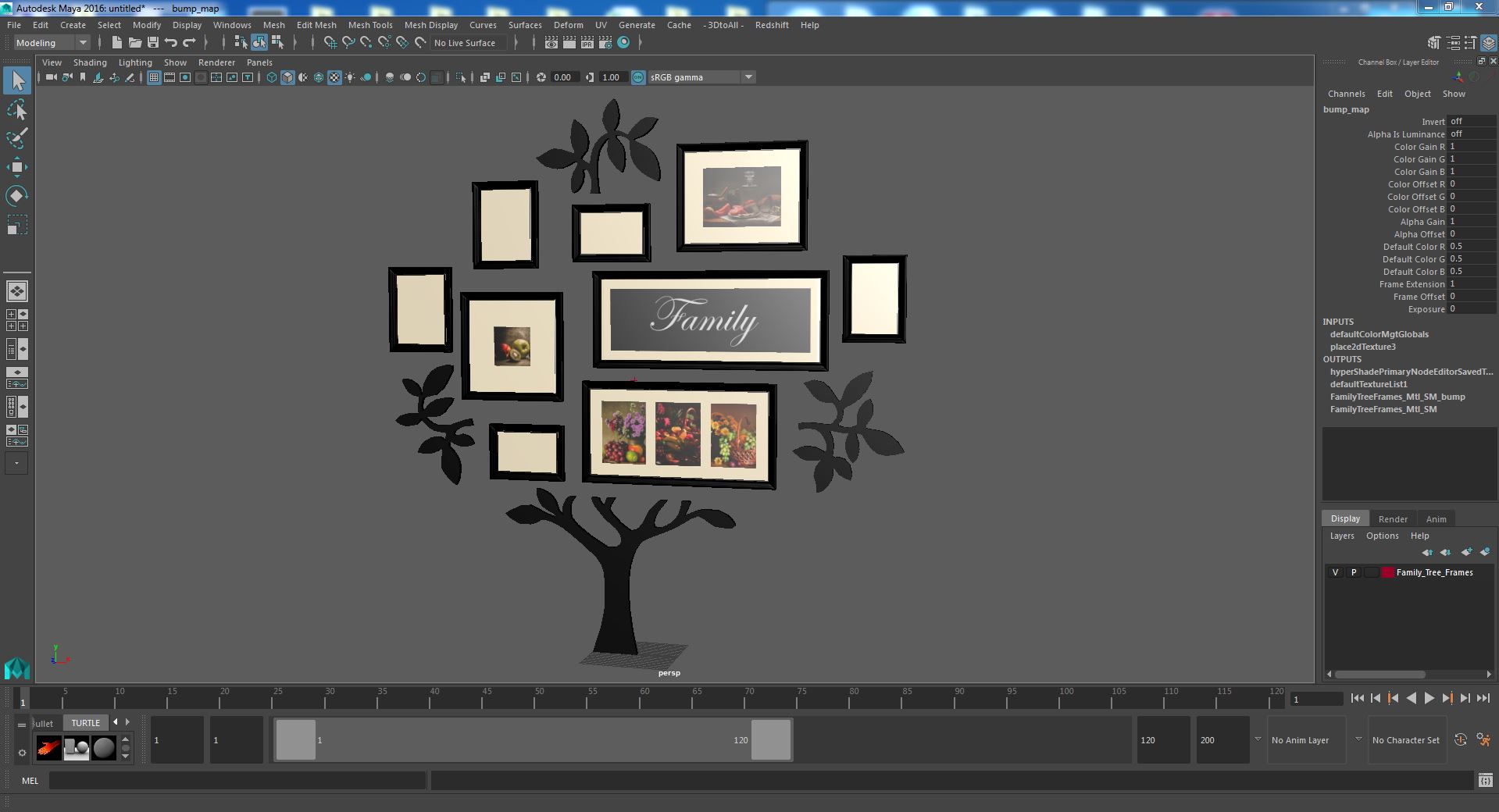 3D Family Tree Frames model