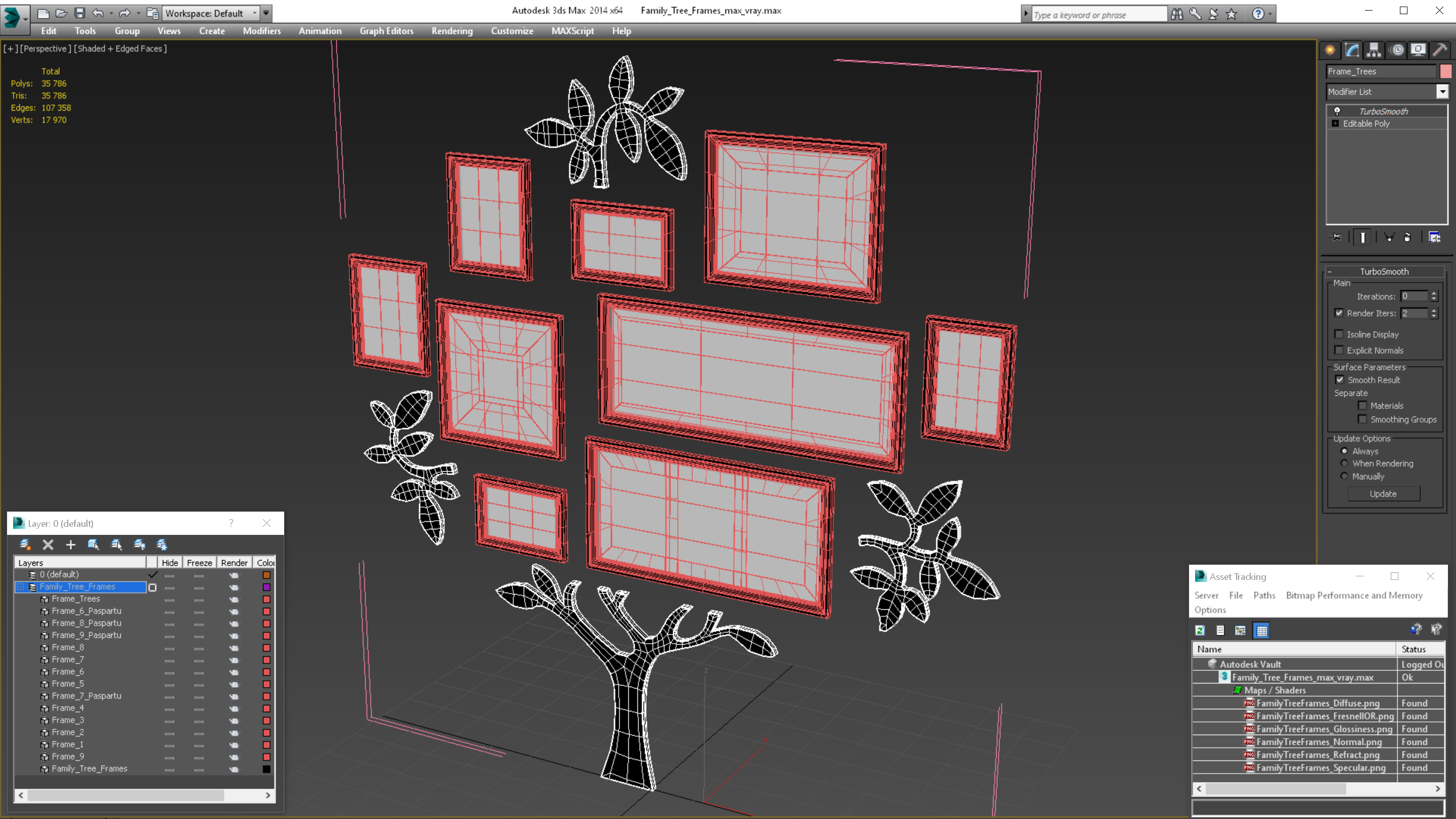 3D Family Tree Frames model