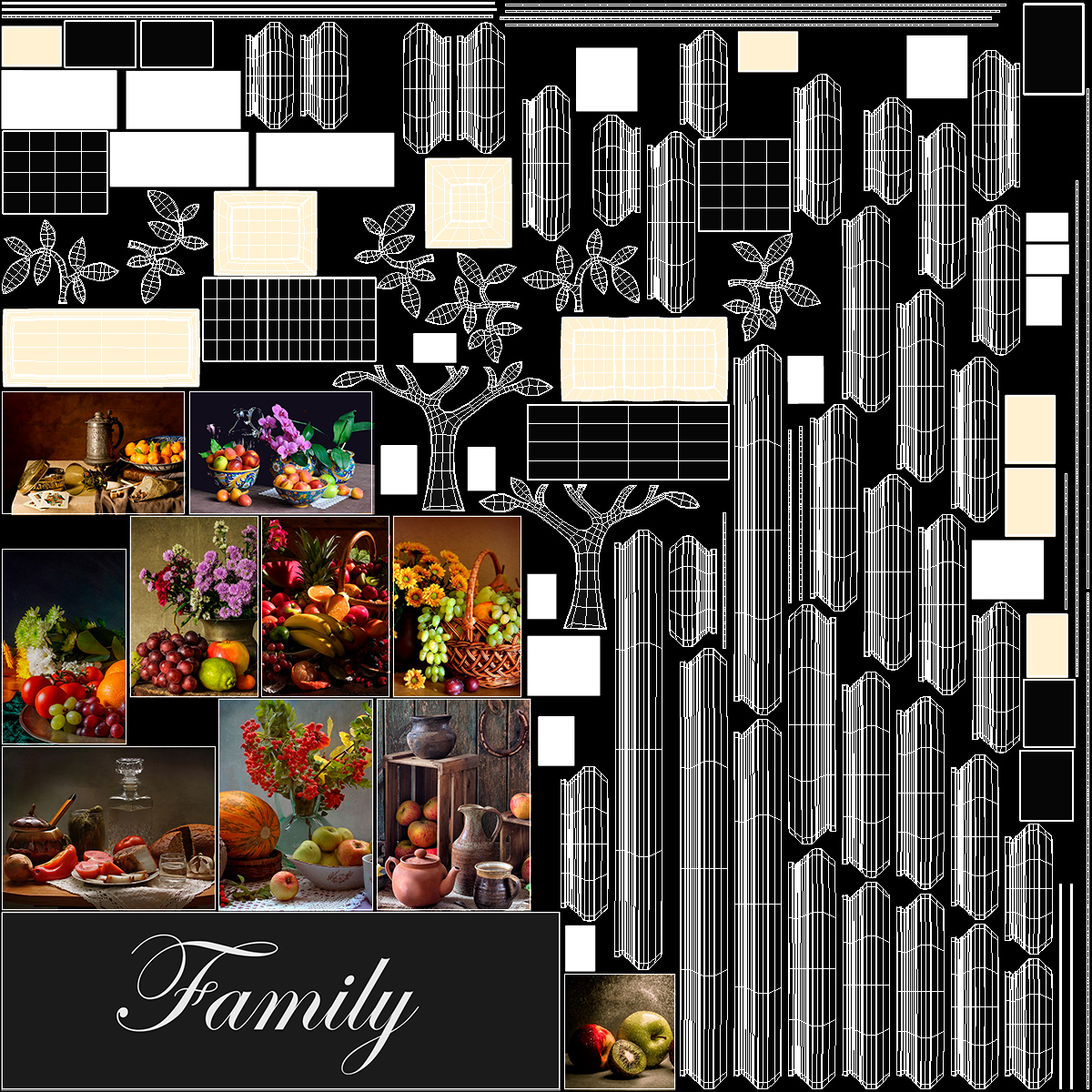 3D Family Tree Frames model
