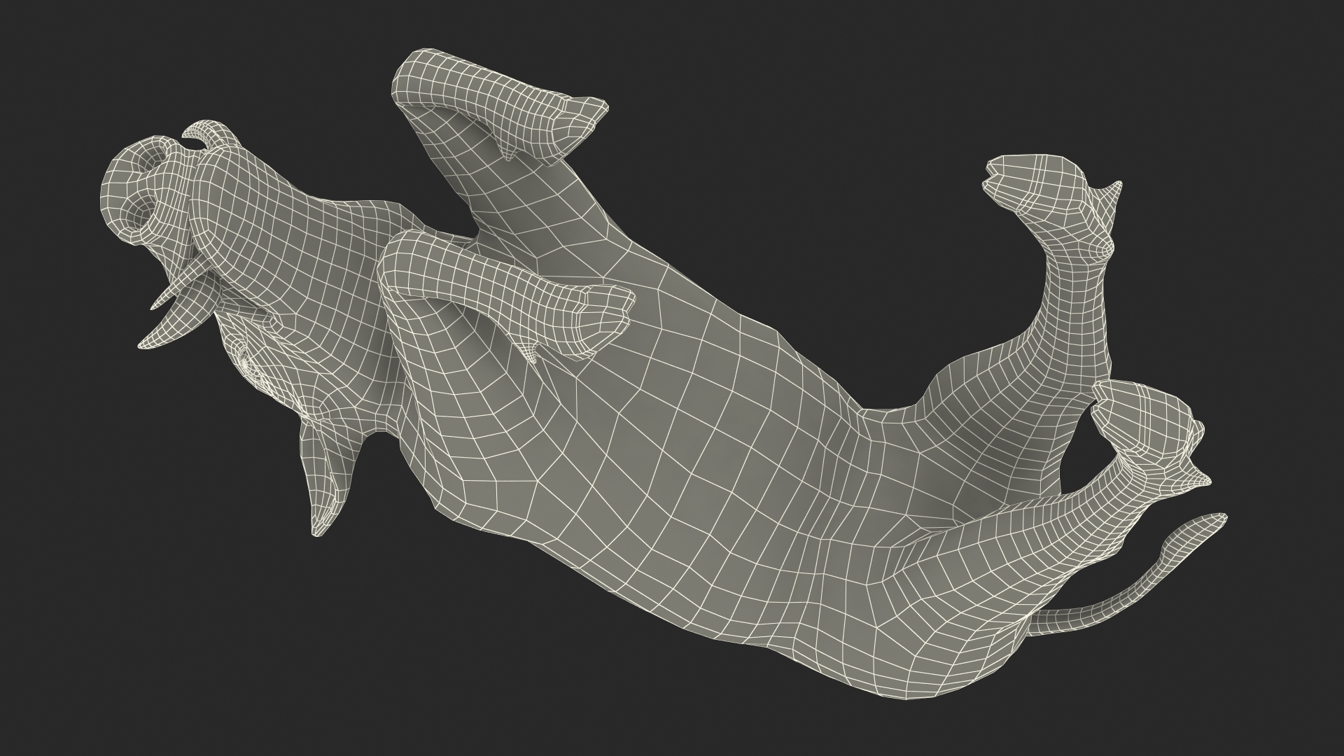 3D African Wild Boar Kneeling Pose