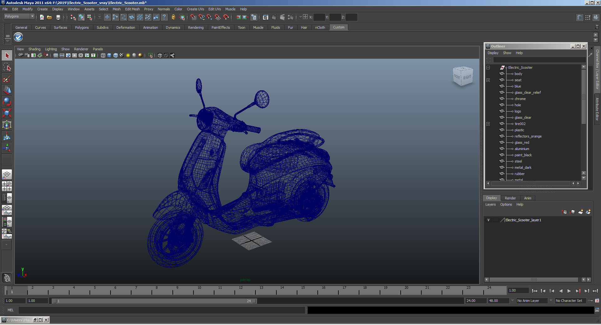3D Vespa Elettrica 2019 Scooter model