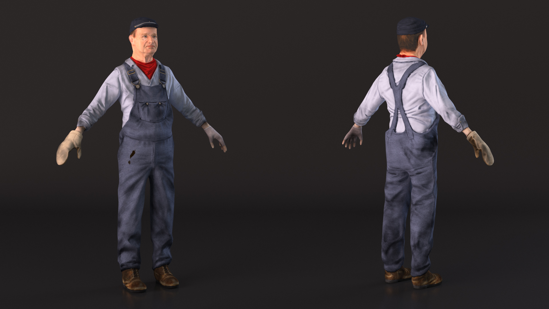 Train Conductor Character Rigged 3D