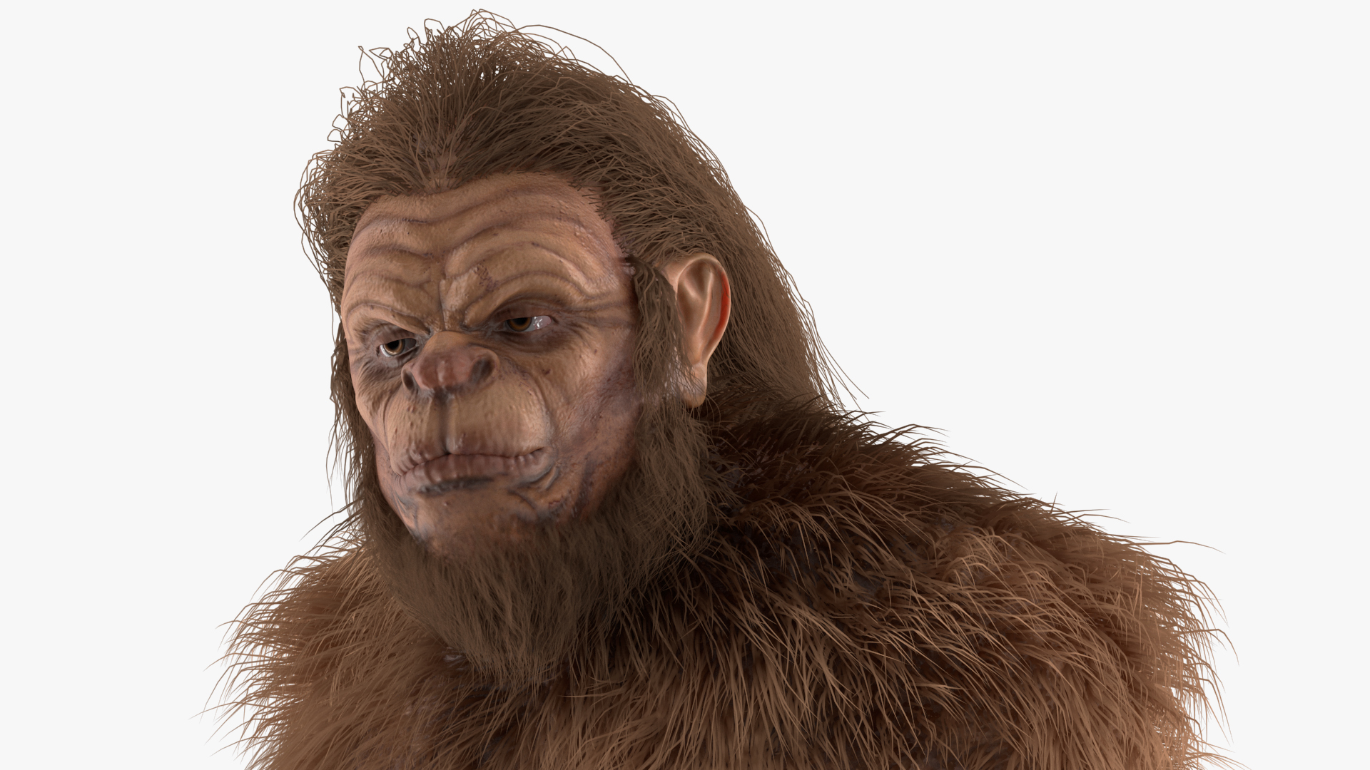 3D model Bigfoot Standing Pose Fur