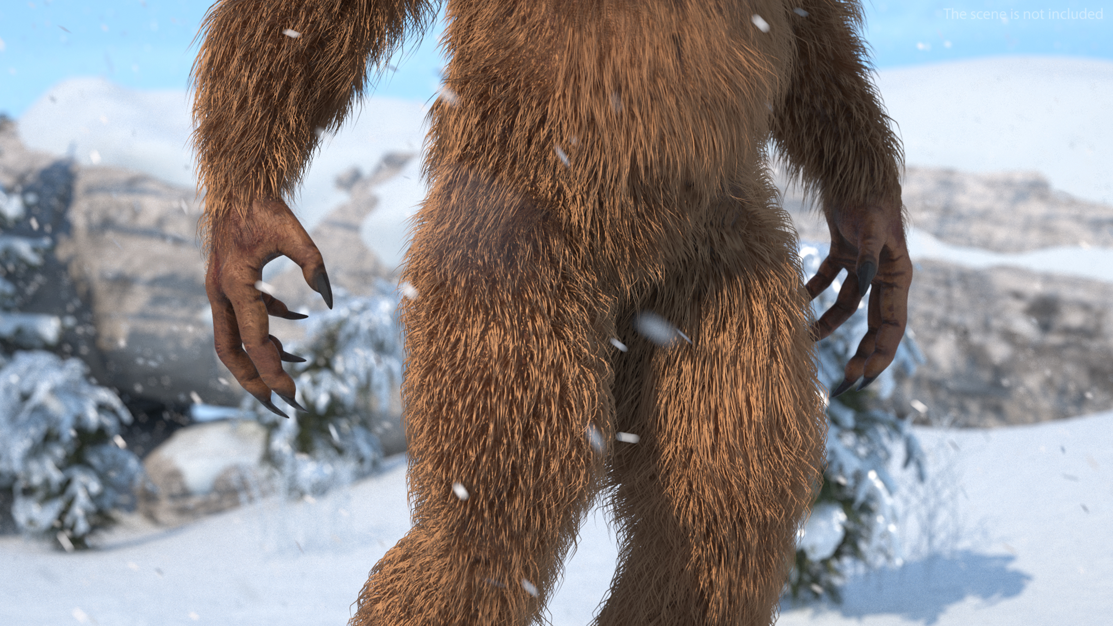 3D model Bigfoot Standing Pose Fur