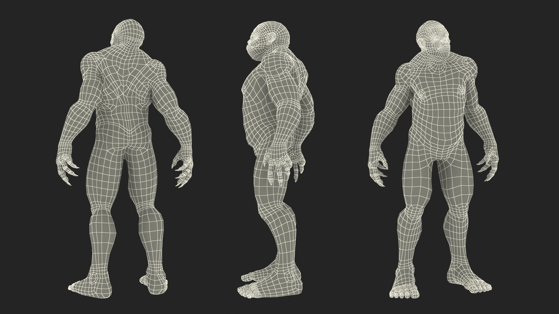 3D model Bigfoot Standing Pose Fur