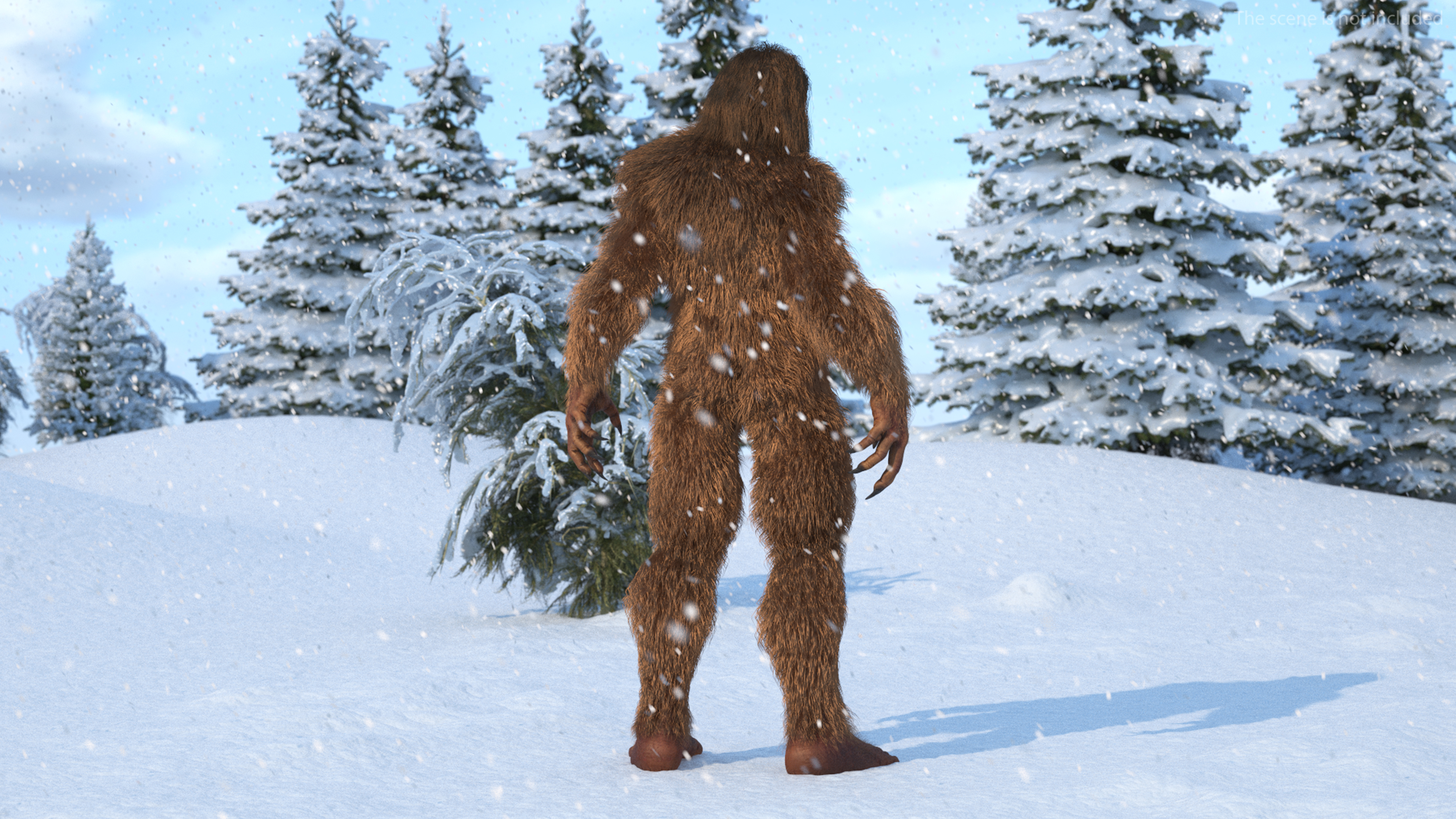 3D model Bigfoot Standing Pose Fur