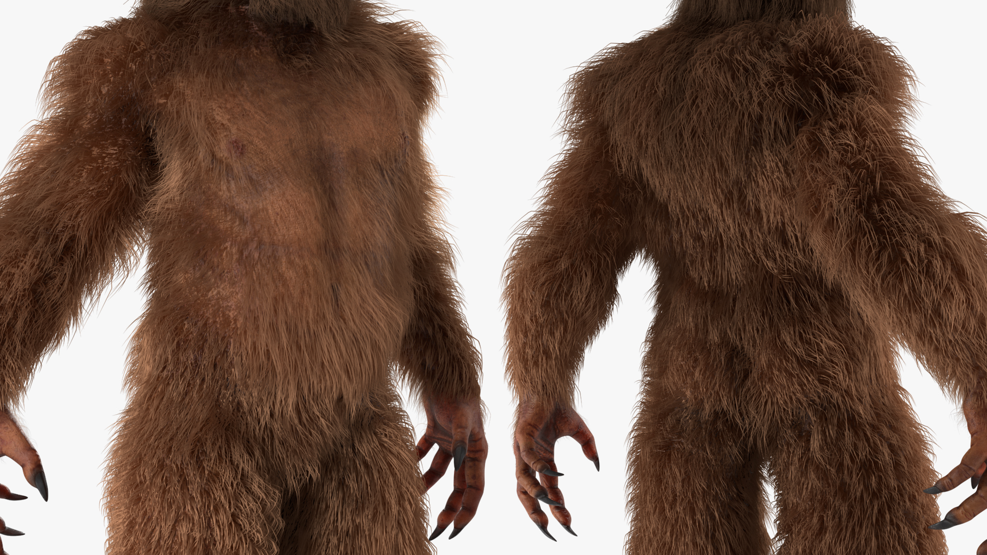 3D model Bigfoot Standing Pose Fur
