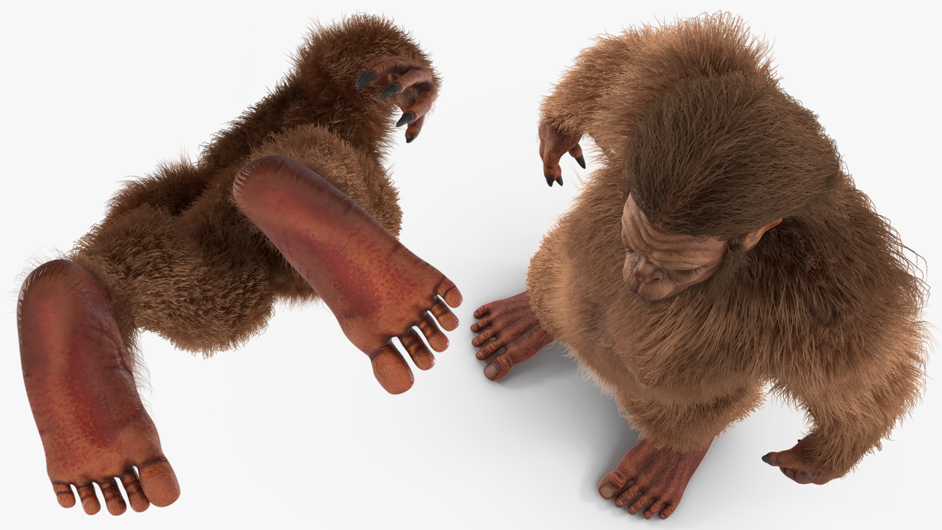 3D model Bigfoot Standing Pose Fur