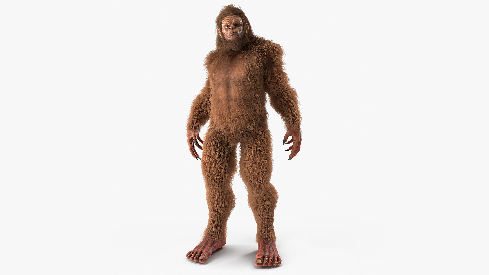 3D model Bigfoot Standing Pose Fur