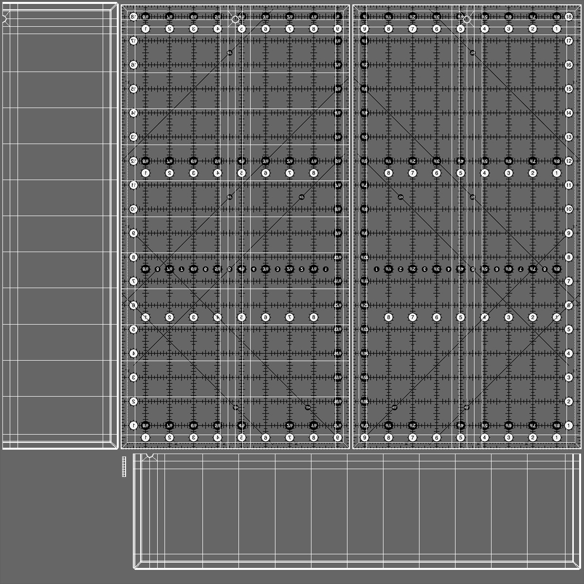 3D Sew Easy Quilting Ruler model