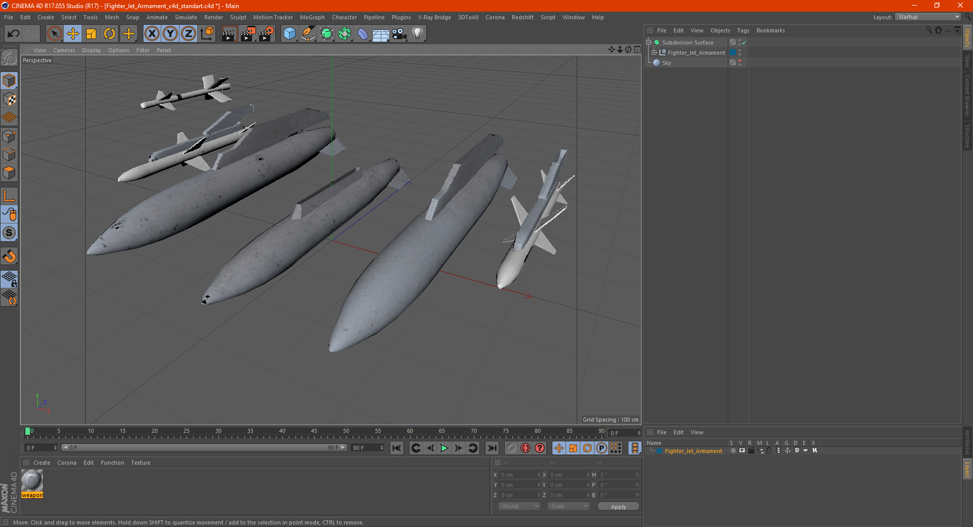 3D model Fighter Jet Armament