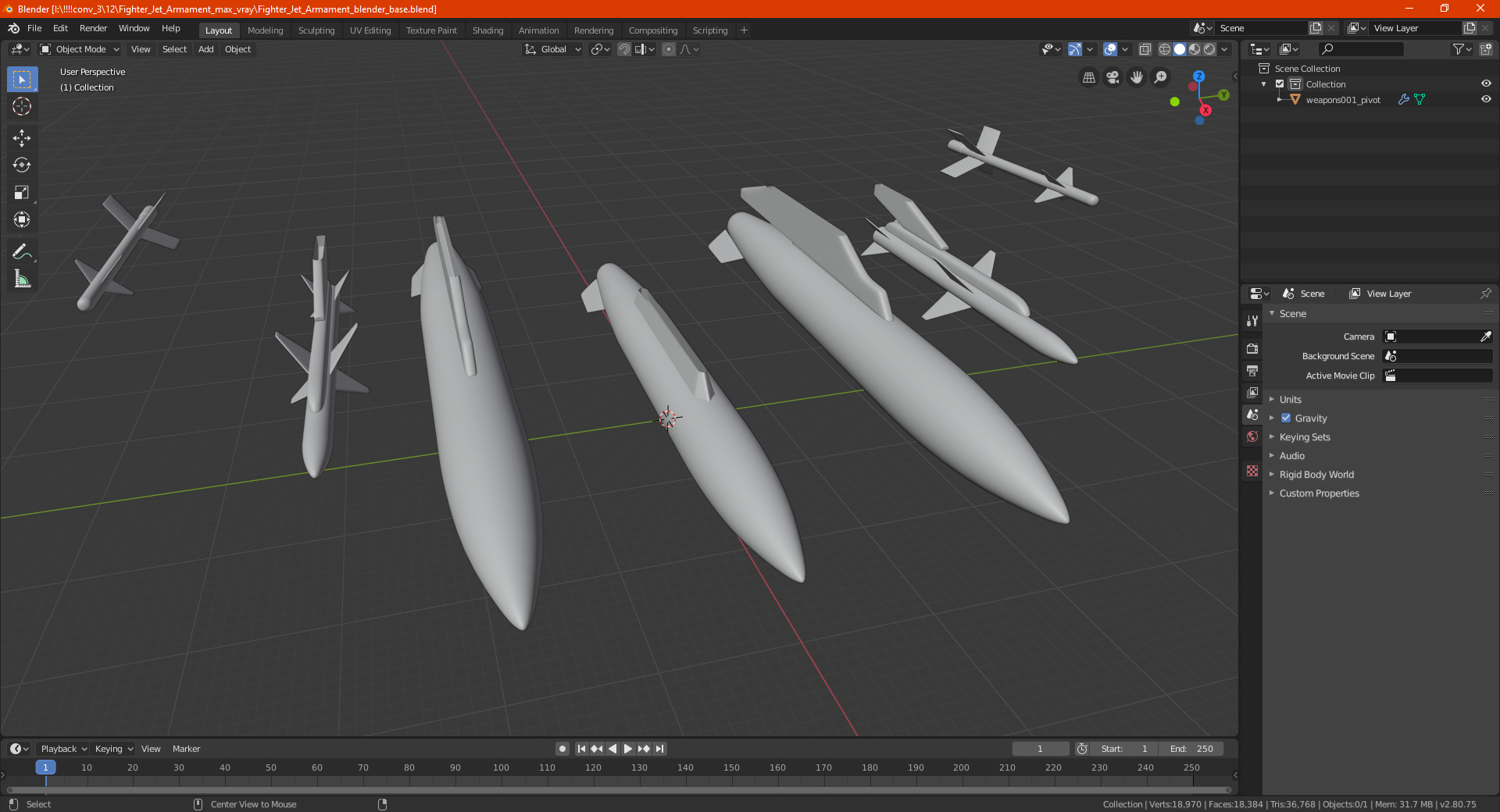 3D model Fighter Jet Armament