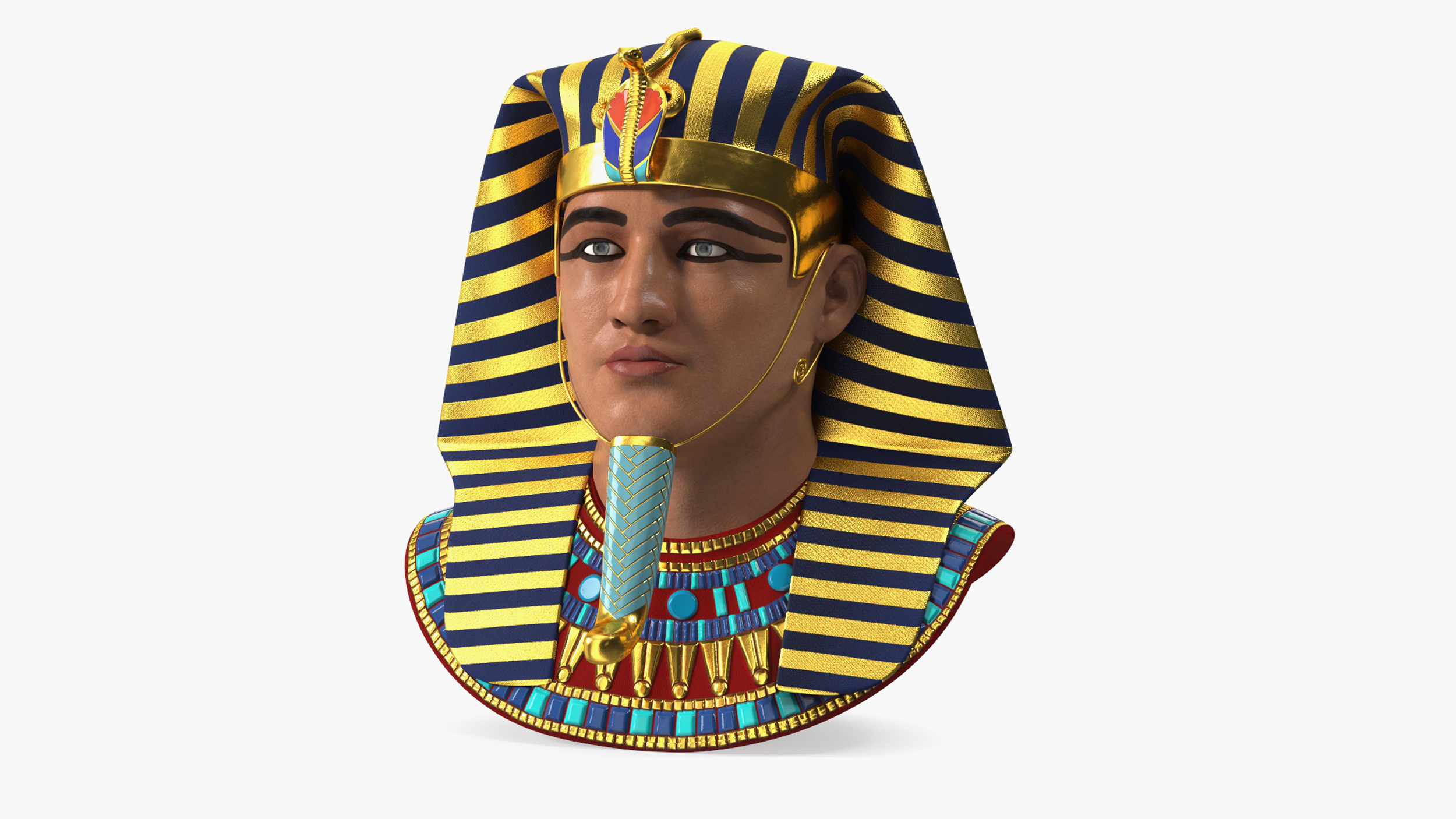 3D model Head of Egyptian Pharaoh Rigged for Maya