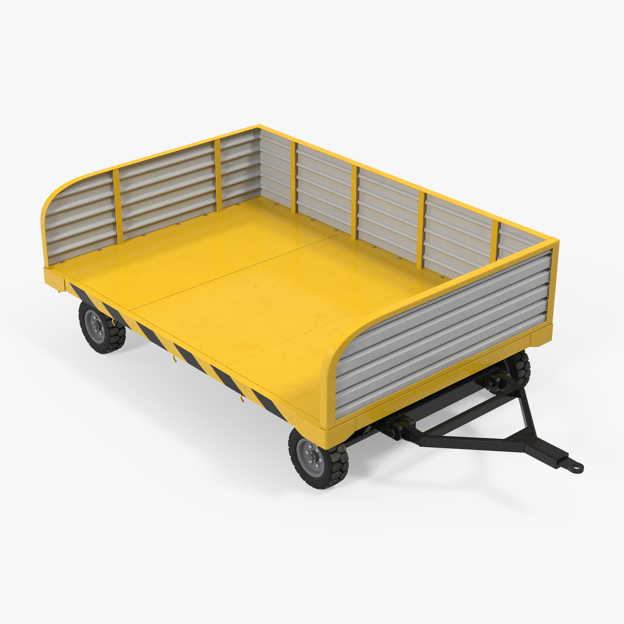 Airport Luggage Trolley 3D Model, view 3